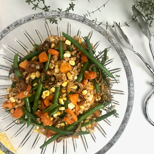 “Three Sisters” Broth Masters Farro Salad