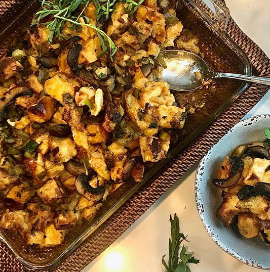 Mushroom, Leek and Challah Stuffing