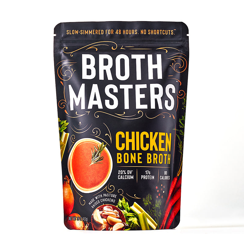 Organic chicken bone broth from Broth Masters.