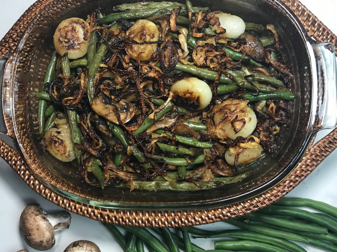 Sautéed Green Bean, Mushroom and Cipollini Onion Casserole
